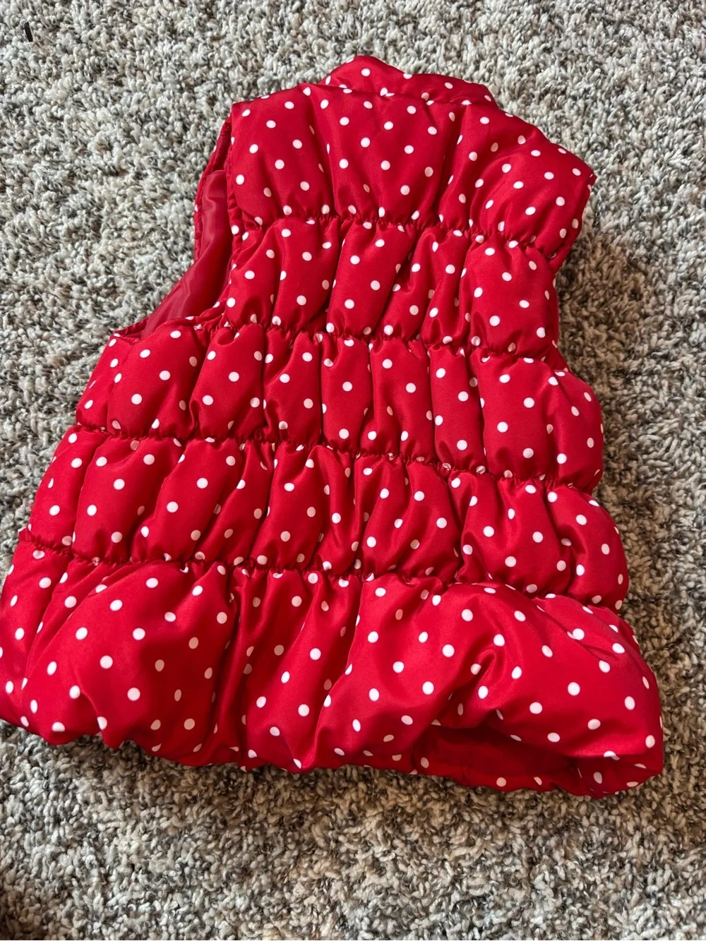 Kido Headquarter Girls' Red Polka Dot Puffer Vest